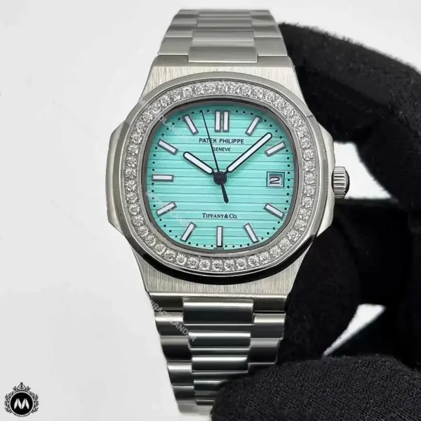 ساعت مردانه پتک فیلیپ تیفانی دور نگین اتوماتیک PATEK PHILIPPE TIFFANY&CO 6711/1A-01