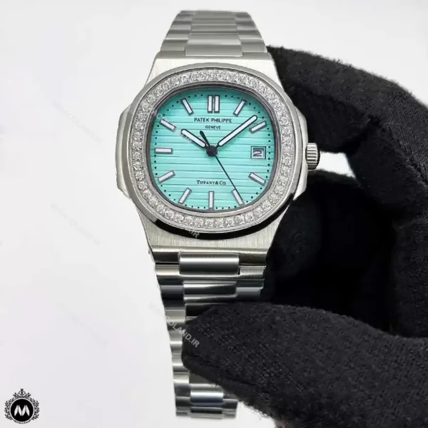 ساعت مردانه پتک فیلیپ تیفانی دور نگین اتوماتیک PATEK PHILIPPE TIFFANY&CO 6711/1A-01