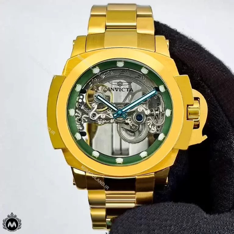 ساعت اینویکتا مردانه اتوماتیک طلایی صفحه سبز 69499 Invicta AutoMatic