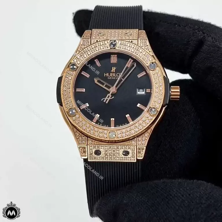 ساعت زنانه هابلوت فول نگین رزگلد Hublot BigBang 3086L