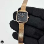 ساعت زنانه دنیل ولینگتون مربعی رزگلد صفحه مشکی Daniel Wellington D639L