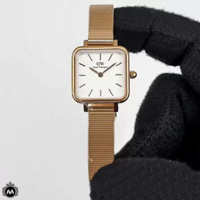 ساعت زنانه دنیل ولینگتون مربعی رزگلد صفحه سفید Daniel Wellington D689L