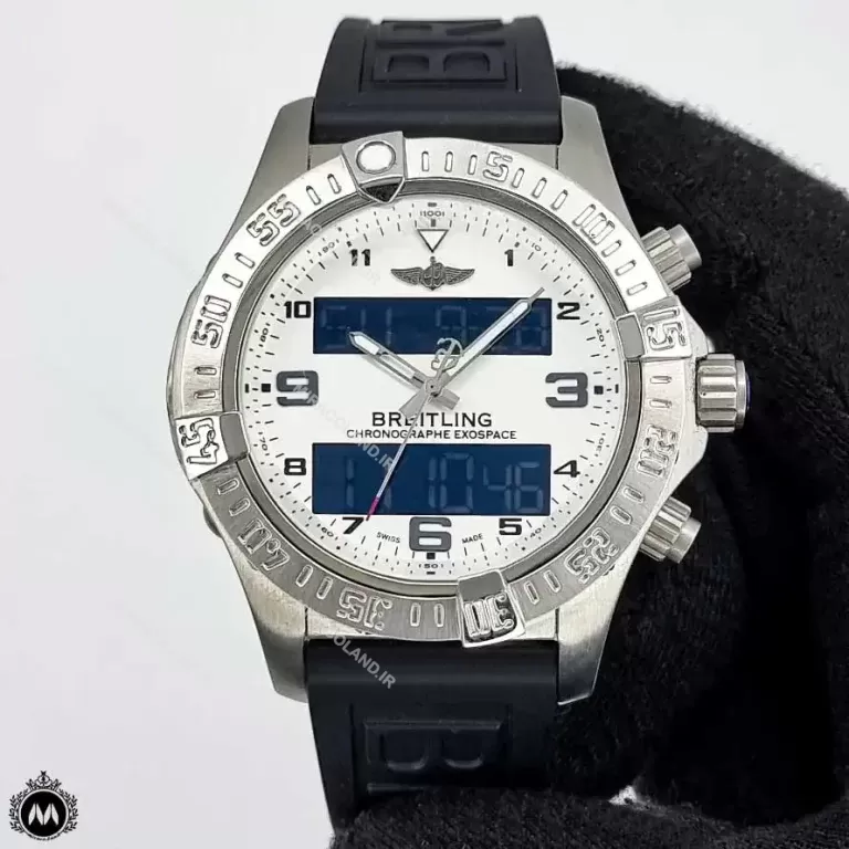 ساعت مردانه برایتلینگ دو زمانه بند رابر Breitling A4003