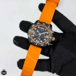 ساعت مردانه برایتلینگ سه موتوره بند رابر نارنجی Breitling A5768