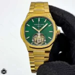 ساعت مردانه پتک فیلیپ ناتیلوس صفحه سبز اپن هارت 759621 Patek Philippe Nautilus