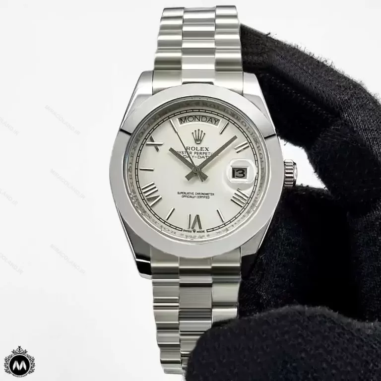 ساعت مچی رولکس مردانه اتوماتیک صفحه نقره ای 98023 Rolex Day Date