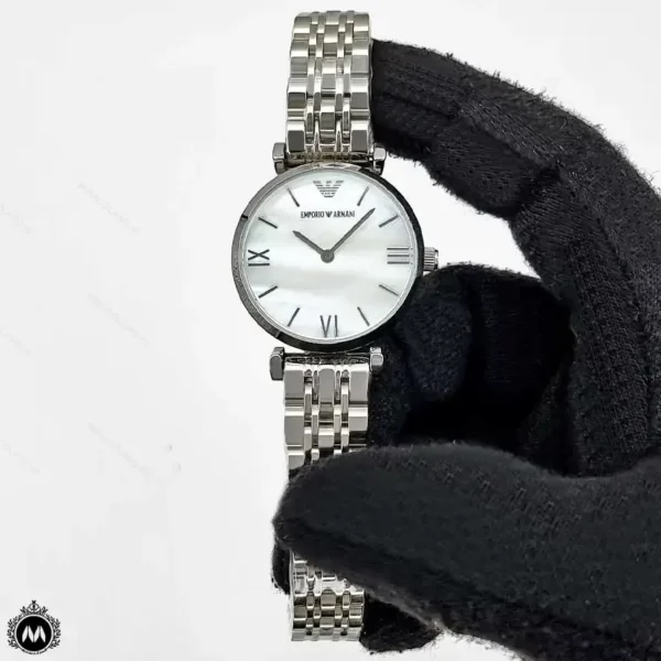 ساعت مچی زنانه امپریو آرمانی نقره ای صفحه صدفی Emporio Armani AR8967