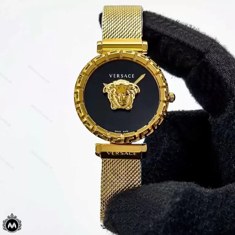 ساعت مچی زنانه ورساچه بند حصیری طلایی Versace 8113L