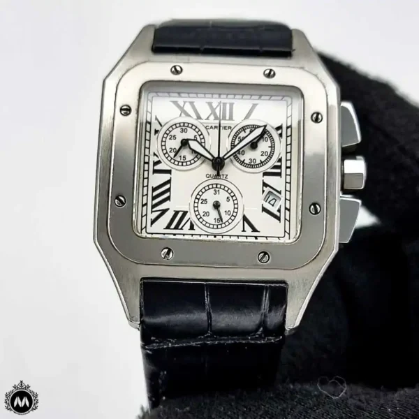 ساعت مچی کارتیر مردانه سانتوس سه موتوره Cartier Santos100