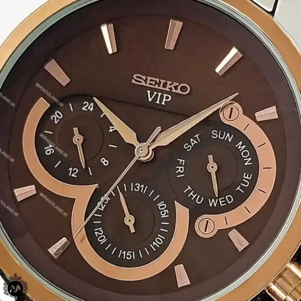 ساعت مردانه زنانه سیکو بند فلزی صفحه کافی Seiko VIP 21014GL