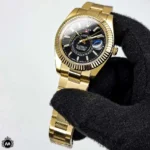 ساعت مچی رولکس اسکای دولر مردانه طلایی 6639 Rolex Sky-Dweller