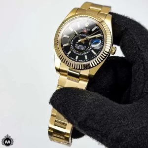 ساعت مچی رولکس اسکای دولر مردانه طلایی 6639 Rolex Sky-Dweller