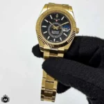 ساعت مچی رولکس اسکای دولر مردانه طلایی 6639 Rolex Sky-Dweller