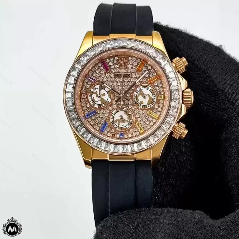 ساعت مردانه رولکس دیتونا بند رابر فول نگین Rolex Daytona 6973