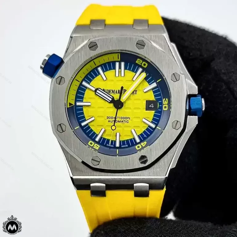 ساعت مچی ای پی مردانه اتوماتیک بند رابر زرد Audemars Piguet OFFSHORE OS6436