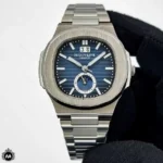 ساعت مردانه پتک فیلیپ ناتیلوس صفحه سورمه ای دو تقویمه 1124 Patek Philippe Nautilus