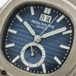 ساعت مردانه پتک فیلیپ ناتیلوس صفحه سورمه ای دو تقویمه 1124 Patek Philippe Nautilus