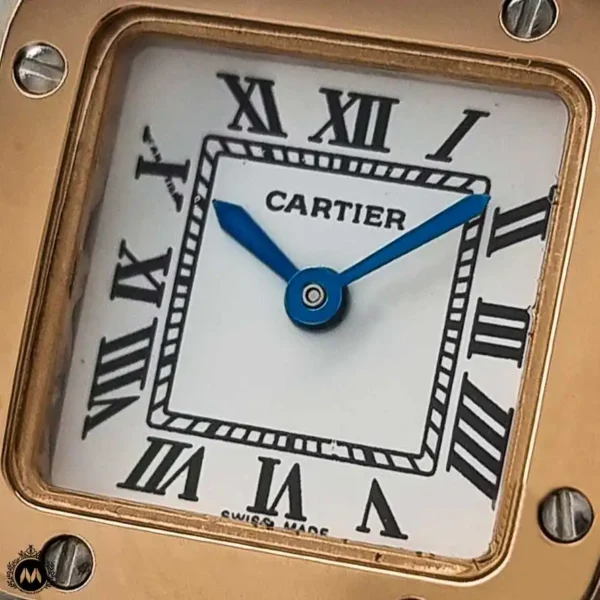 ساعت مچی کارتیر زنانه سانتوس فلزی نقره ای رزگلد Cartier Santos100