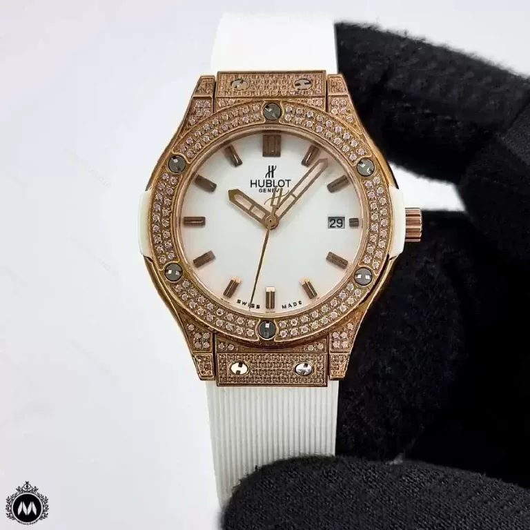 ساعت هابلوت زنانه فول نگین سفید Hublot BigBang 3084L