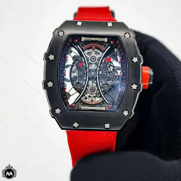 ساعت مچی ریچارد میل بند برزنتی قرمز Richard Mille RM966G