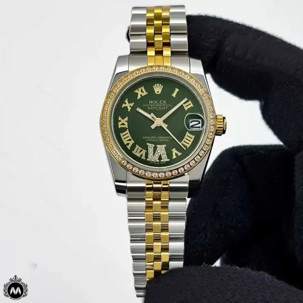 ساعت رولکس زنانه دورنگین صفحه سبز Rolex Datejust RXS6352