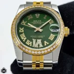 ساعت رولکس زنانه دورنگین صفحه سبز Rolex Datejust RXS6352