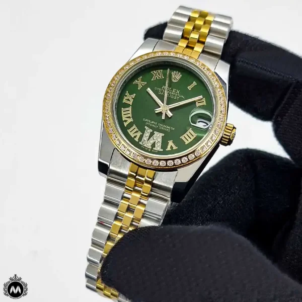 ساعت رولکس زنانه دورنگین صفحه سبز Rolex Datejust RXS6352