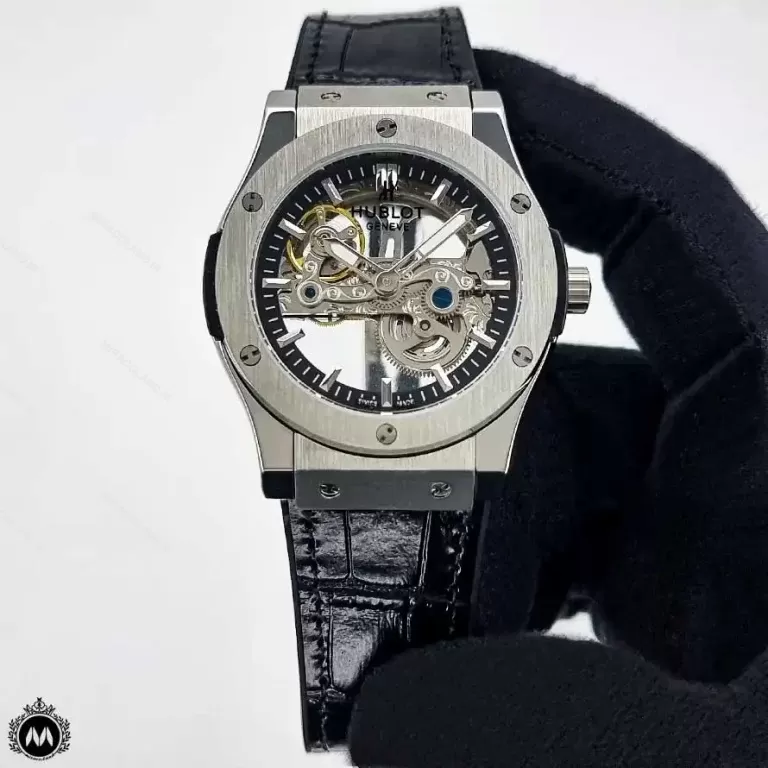 ساعت مردانه هابلوت اسکلتون اتوماتیک نقره ای Hublot Big Bang 125G