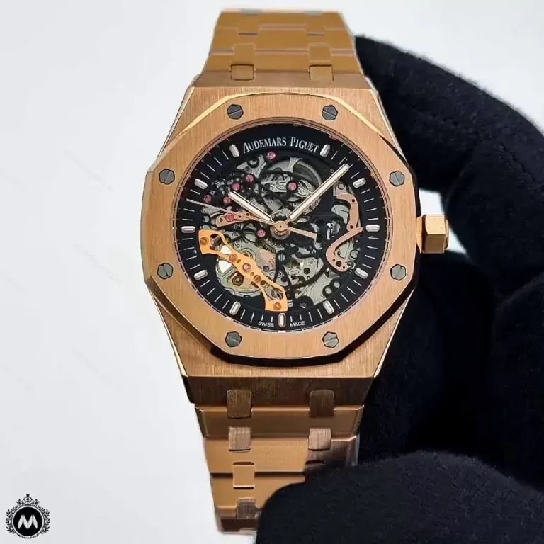 ساعت ای پی مردانه رزگلد اسکلتون اتوماتیک Audemars Piguet Royal Oak OS931670