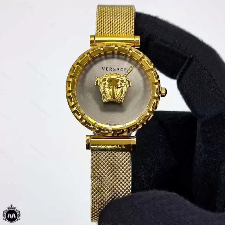 ساعت مچی ورساچه زنانه طلایی صفحه طوسی Versace 8115L