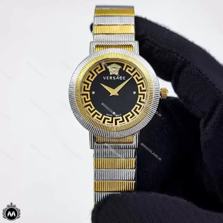 ساعت زنانه ورساچه بند فلزی صفحه مشکی Versace 1069L