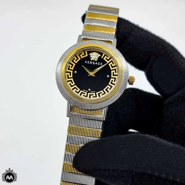 ساعت زنانه ورساچه بند فلزی صفحه مشکی Versace 1069L