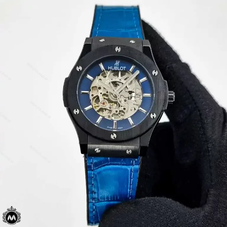 ساعت مردانه هابلوت اسکلتون اتوماتیک آبی Hublot Big Bang 6983G