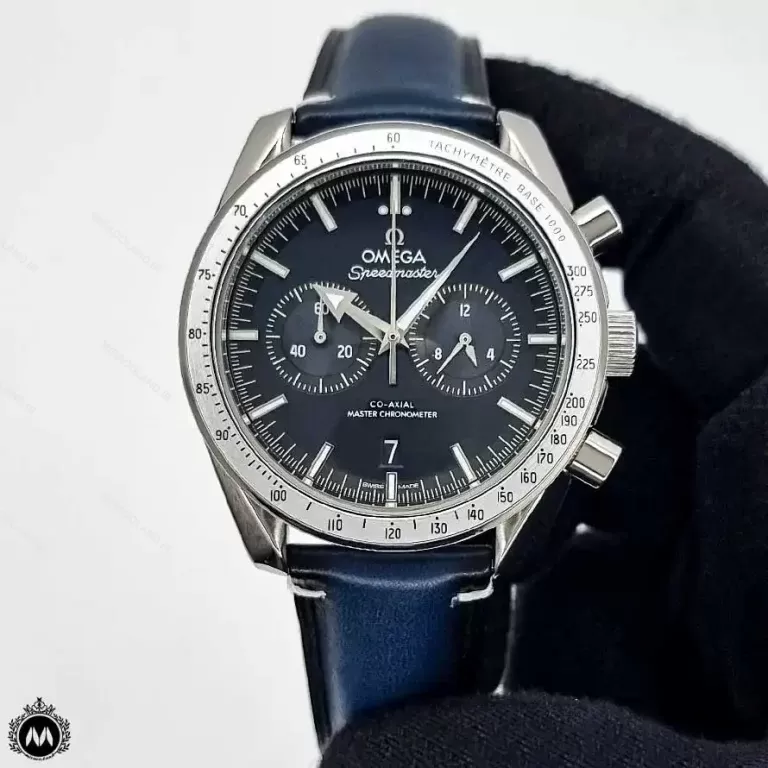 ساعت امگا مردانه اسپید مستر بند چرم آبی Omega Speedmaster S4137G