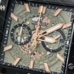 ساعت هابلوت مردانه مربعی رزگلد مشکی Hublot Square Bang HS891G