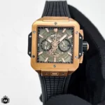 ساعت هابلوت مردانه مربعی رزگلد Hublot Square Bang HS890G