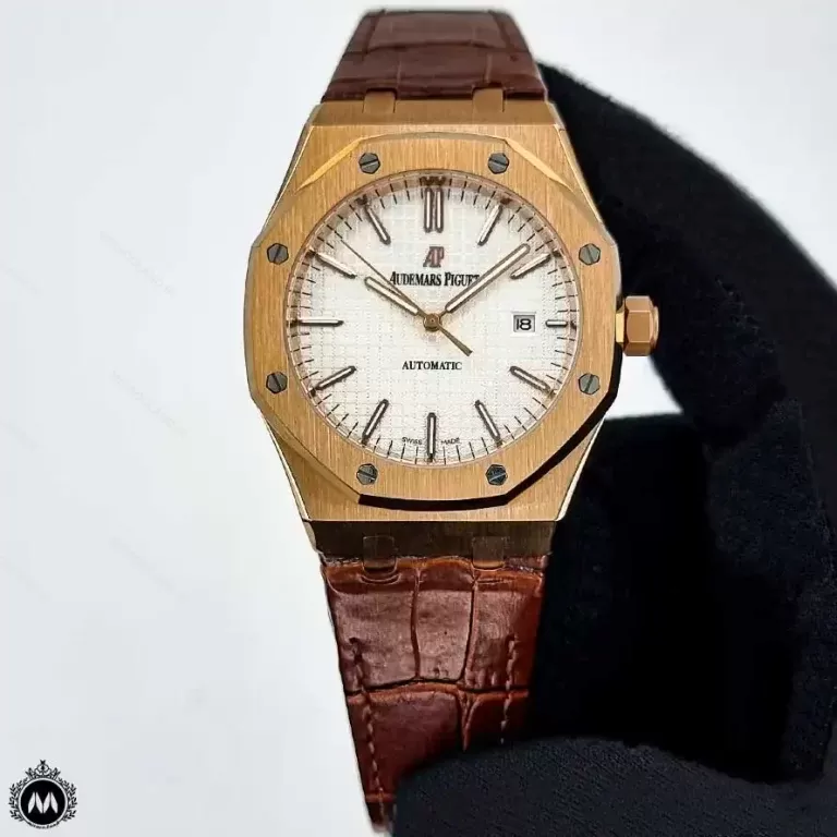 ساعت مردانه ای پی بند چرم اتوماتیک Audemars Piguet Royal Oak OS76180