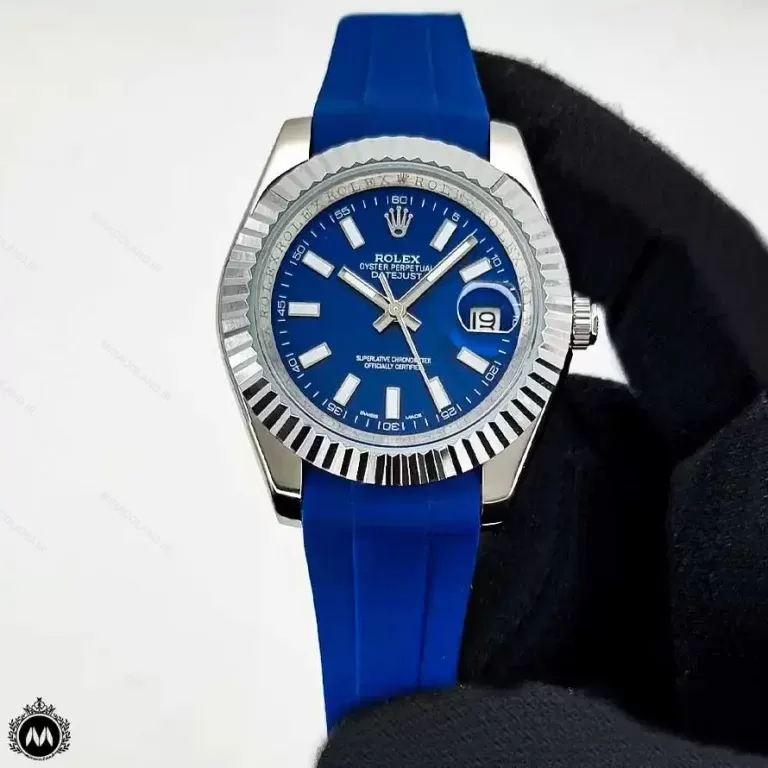 ساعت رولکس دیت جاست اتوماتیک بند رابر آبی Rolex Datejust R7392G