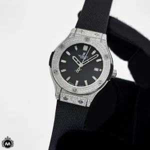 ساعت هابلوت زنانه فول نگین مشکی Hublot BigBang 3044L