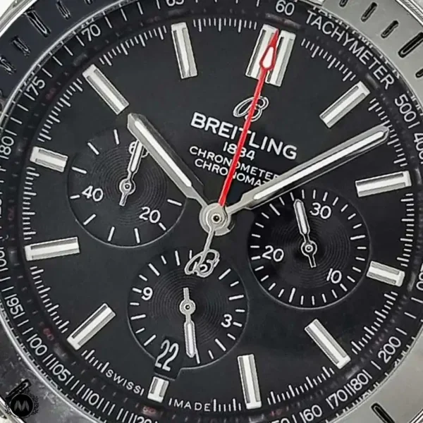 ساعت برایتلینگ خلبانی بند فلزی صفحه مشکی Breitling A9615G