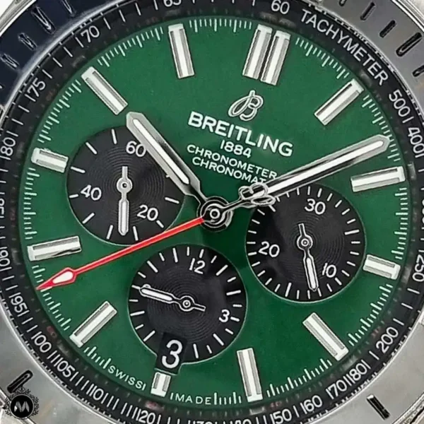 ساعت برایتلینگ خلبانی بند فلزی صفحه سبز Breitling A9613G