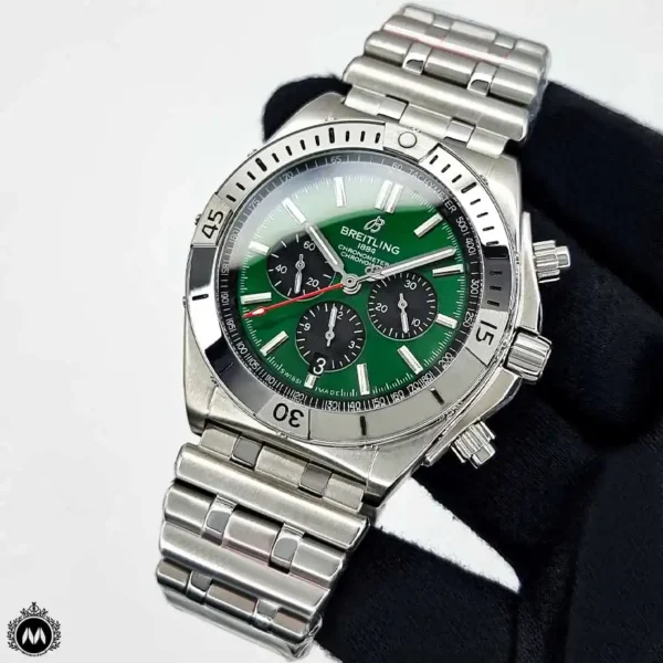 ساعت برایتلینگ خلبانی بند فلزی صفحه سبز Breitling A9613G