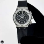 ساعت هابلوت زنانه دور نگین نقره ای Hublot Big Bang 586910