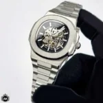 ساعت پتک فیلیپ مردانه ناتیلوس نقره ای اسکلتون 66490 Patek Philippe Nautilus