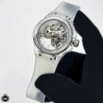 ساعت هابلوت مردانه شیشه ای اتوماتیک نقره ای Hublot Big Bang 110077G