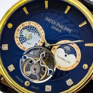 ساعت پتک فیلیپ مردانه اسکلتون طلایی مشکی Patek Philippe P9068G