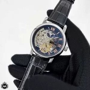 ساعت پتک فیلیپ مردانه بند چرمی اسکلتون Patek Philippe P9010G 