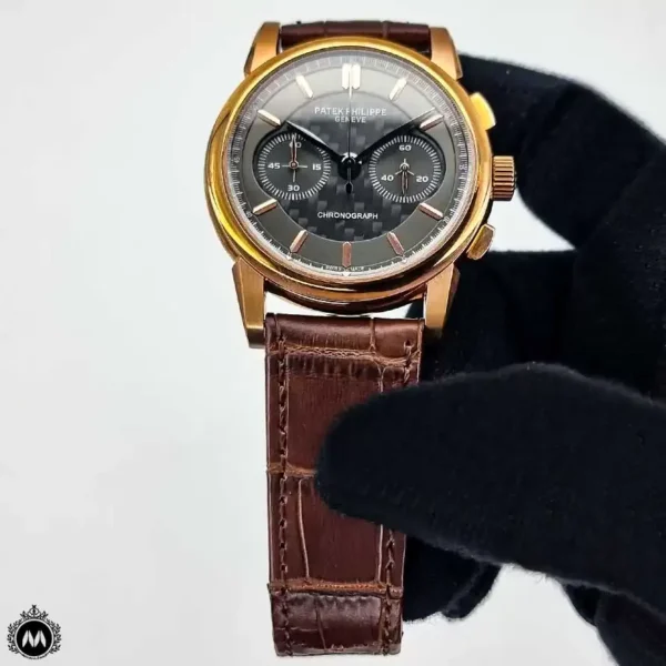 ساعت پتک فیلیپ مردانه بند چرمی سه موتوره Patek Philippe P3540G