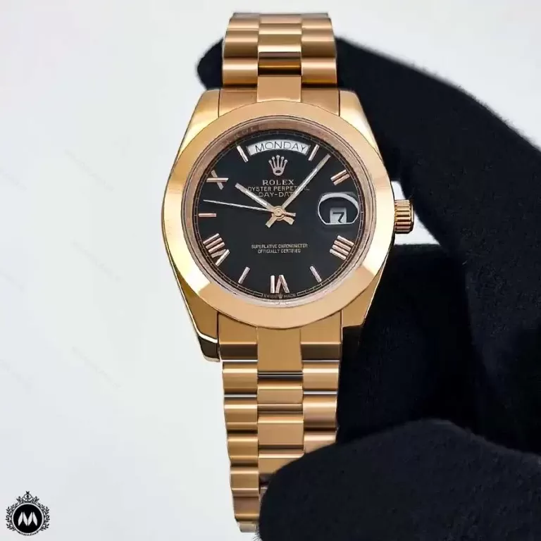 ساعت مچی رولکس دی دیت رزگلد صفحه مشکی 48041 Rolex Day Date