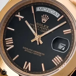 ساعت مچی رولکس دی دیت رزگلد صفحه مشکی 48041 Rolex Day Date